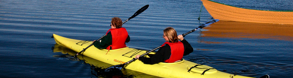 Taking kayaks for a paddle at Woody Island Resort